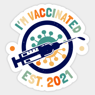 I'm Vaccinated Retro Colors Sticker